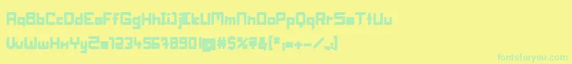 Fonte BlockheadFat – fontes verdes em um fundo amarelo