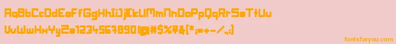 Police BlockheadFat – polices orange sur fond rose