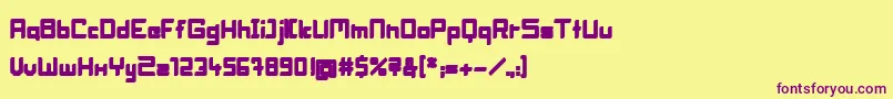 BlockheadFat Font – Purple Fonts on Yellow Background