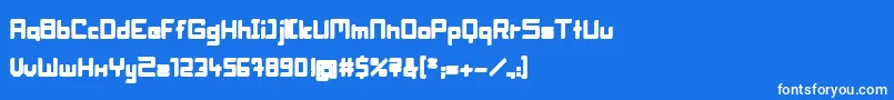 BlockheadFat Font – White Fonts on Blue Background