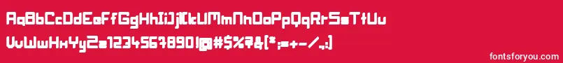 Fonte BlockheadFat – fontes brancas em um fundo vermelho