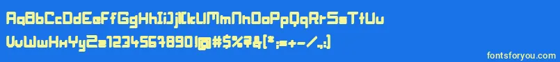 BlockheadFat Font – Yellow Fonts on Blue Background