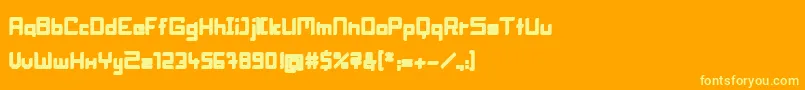 Шрифт BlockheadFat – жёлтые шрифты на оранжевом фоне