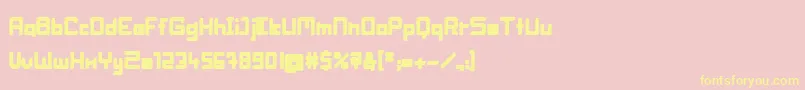 フォントBlockheadFat – 黄色のフォント、ピンクの背景