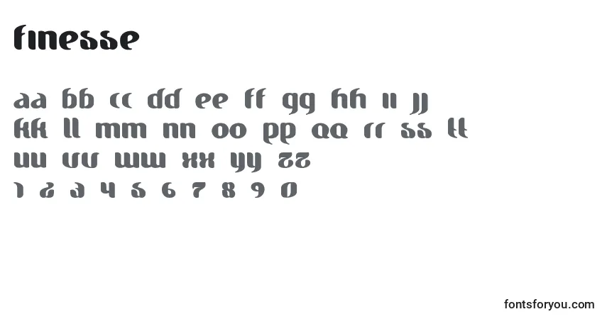 Czcionka Finesse – alfabet, cyfry, specjalne znaki