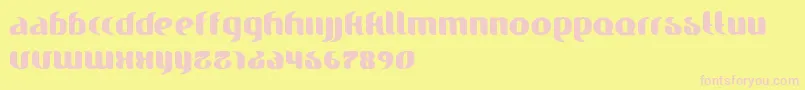 Finesse-fontti – vaaleanpunaiset fontit keltaisella taustalla