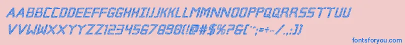 Brokencyborgproital Font – Blue Fonts on Pink Background