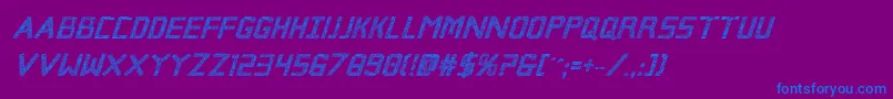 Brokencyborgproital Font – Blue Fonts on Purple Background