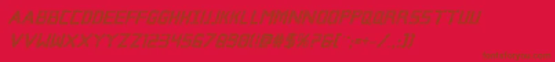 Brokencyborgproital Font – Brown Fonts on Red Background