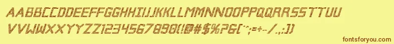 Brokencyborgproital Font – Brown Fonts on Yellow Background