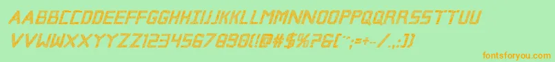 Brokencyborgproital Font – Orange Fonts on Green Background