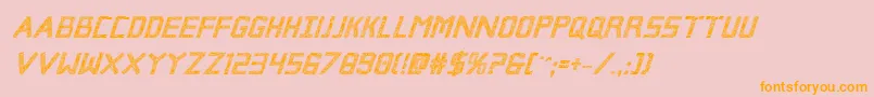 Brokencyborgproital Font – Orange Fonts on Pink Background