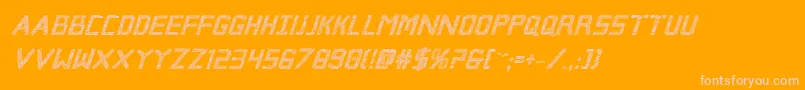 Brokencyborgproital Font – Pink Fonts on Orange Background