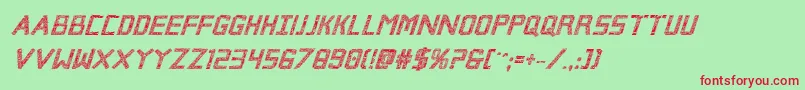 Brokencyborgproital Font – Red Fonts on Green Background