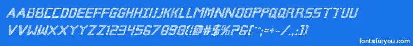 Brokencyborgproital Font – White Fonts on Blue Background