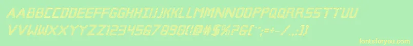 Brokencyborgproital Font – Yellow Fonts on Green Background