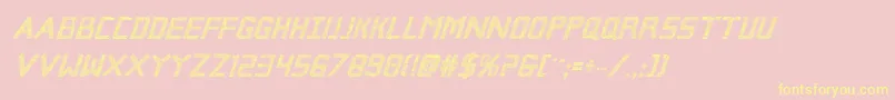 Brokencyborgproital Font – Yellow Fonts on Pink Background
