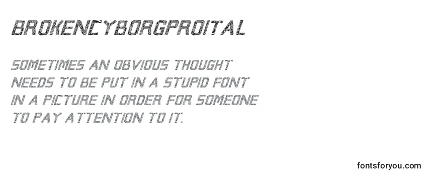 Обзор шрифта Brokencyborgproital