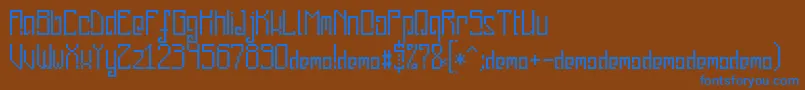 PixelankyCeDemo Font – Blue Fonts on Brown Background