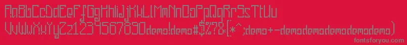 Police PixelankyCeDemo – polices grises sur fond rouge