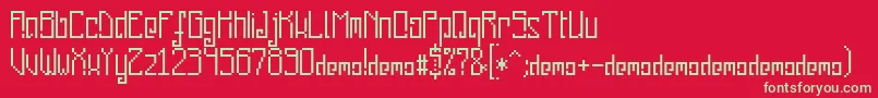 PixelankyCeDemo Font – Green Fonts on Red Background