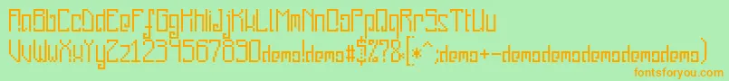 PixelankyCeDemo Font – Orange Fonts on Green Background