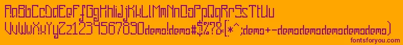 PixelankyCeDemo Font – Purple Fonts on Orange Background