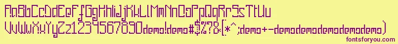 PixelankyCeDemo Font – Purple Fonts on Yellow Background