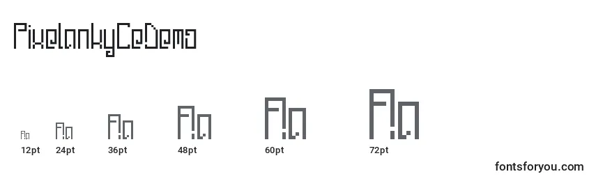 Размеры шрифта PixelankyCeDemo