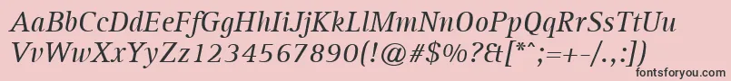 AgfarotisserifItalic Font – Black Fonts on Pink Background
