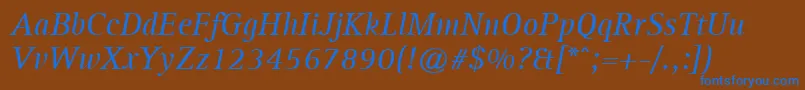 AgfarotisserifItalic Font – Blue Fonts on Brown Background