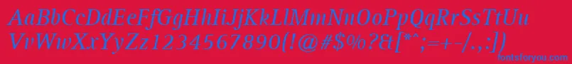 AgfarotisserifItalic Font – Blue Fonts on Red Background