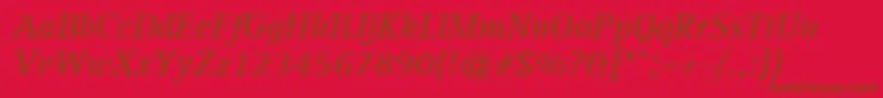 AgfarotisserifItalic Font – Brown Fonts on Red Background