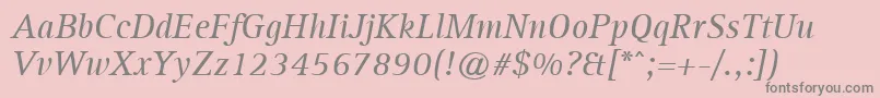 フォントAgfarotisserifItalic – ピンクの背景に灰色の文字