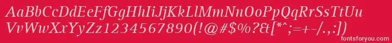 AgfarotisserifItalic Font – Pink Fonts on Red Background