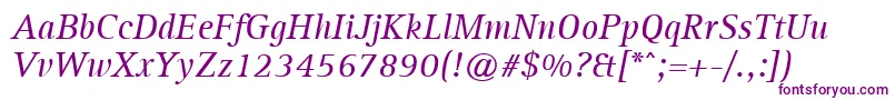 AgfarotisserifItalic-fontti – violetit fontit valkoisella taustalla