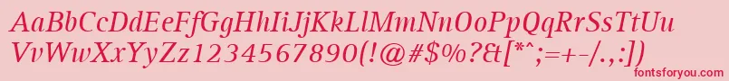 AgfarotisserifItalic-fontti – punaiset fontit vaaleanpunaisella taustalla