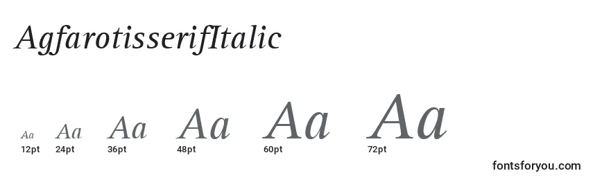 Größen der Schriftart AgfarotisserifItalic