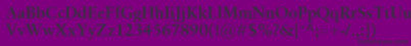 Czcionka BirkaSemibold – czarne czcionki na fioletowym tle
