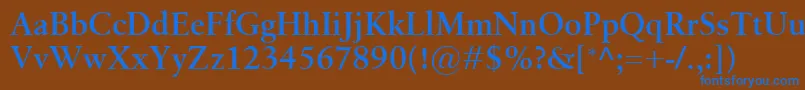 フォントBirkaSemibold – 茶色の背景に青い文字