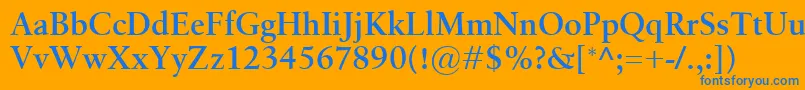 フォントBirkaSemibold – オレンジの背景に青い文字