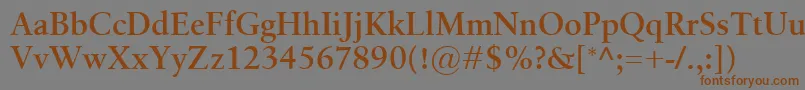 フォントBirkaSemibold – 茶色の文字が灰色の背景にあります。