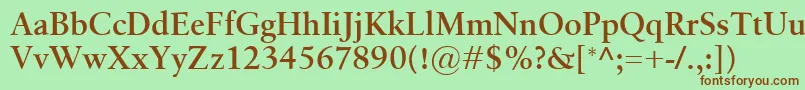 Czcionka BirkaSemibold – brązowe czcionki na zielonym tle