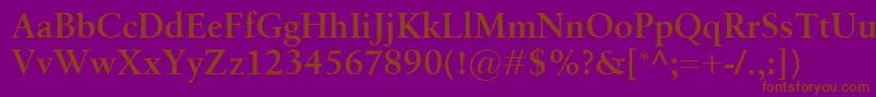 Czcionka BirkaSemibold – brązowe czcionki na fioletowym tle