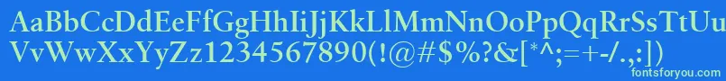 Шрифт BirkaSemibold – зелёные шрифты на синем фоне