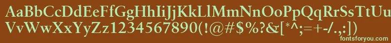 BirkaSemibold-fontti – vihreät fontit ruskealla taustalla