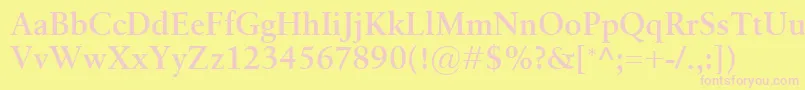 フォントBirkaSemibold – ピンクのフォント、黄色の背景