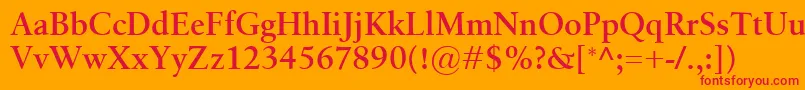 フォントBirkaSemibold – オレンジの背景に赤い文字