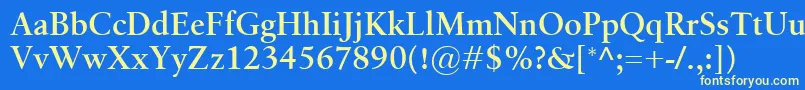 フォントBirkaSemibold – 黄色の文字、青い背景