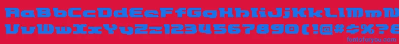Etrocket Font – Blue Fonts on Red Background